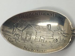 Newport,  KY Sterling Silver Souvenir Spoon My Old Kentucky Home 3