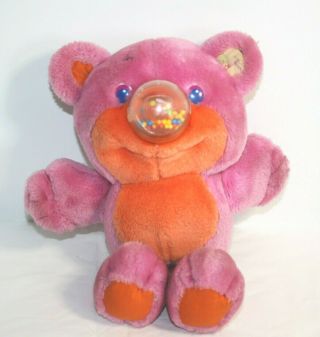 Vtg Playskool Nosy Bear Gumlet Plush Stuffed Toy 10 " 1987 Gumball Nose As - Is