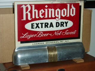 Vintage Rheingold Extra Dry Bar Back Lite Up Beer Sign M A N C A V E Rare Find
