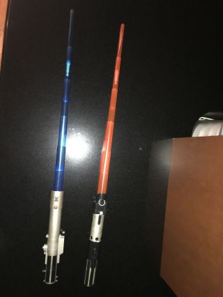Two Star Wars Lightsabers 1 Blue And 1 Red 2006 Hasbro Lights & Sounds Rare