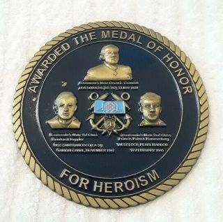 Authentic Us Navy Medal Of Honor Numbered 099 For Heroism Rare Challenge Coin