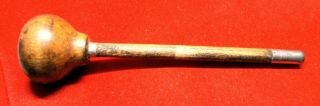 Black Powder.  40 Cal Ball Starter Wood W Metal Ends 7 " Long Antique Orig.  L 1800s
