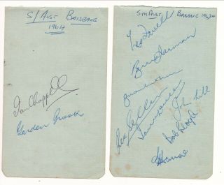 South Australia Cricket Team 1963/64 Sheffield Shield Rare Signed Album Page Co