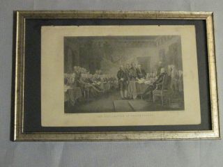1876 Antique Engraving / Etching Portrait Declaration Of Independence