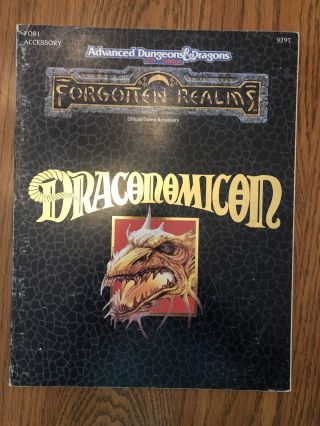 Rare & Exc For1 Draconomicon 1990 Ad&d 2nd Edition 9297