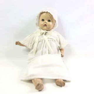 Vintage Unmarked Baby Doll Composition Arms Legs Sleepy Eyes Cry Box Tlc