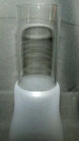 Rare Shade Holder Bulge Oil Or Kero Lamp Chimney 2 1/2 " X 9 7/8 " Frosted & Clear