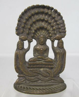 Jain Tirthankara Cobra Votive Bronze Statue Parshvanatha Naga Snake Queens Yqz