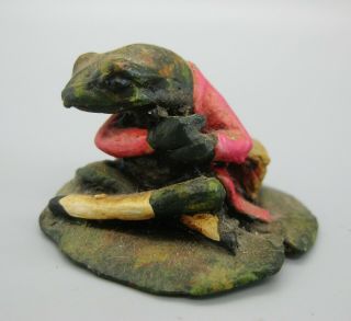 Vtg Beatrix Potter Cold Painted Metal Mr.  Jeremy Fisher Frog Miniature Figurine