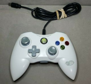 RARE Madcatz 4716 XBox 360 Wired Video Game Controller White Game Pad w/ Dongle 2