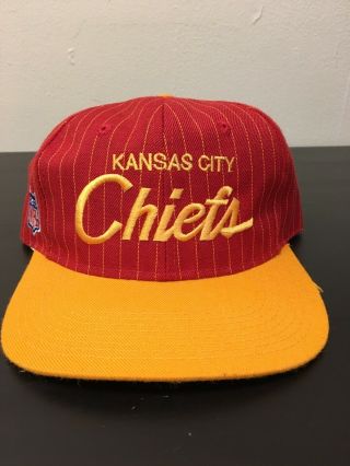 Vintage Kansas City Chiefs Sports Specialties Snapback Hat Pinstripe Rare