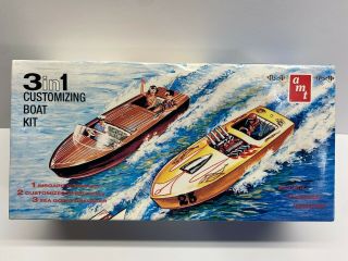 Amt 1:25 Scale 3 In 1 Customizing Hydro Boat Boxed Model Kit Retro Deluxe