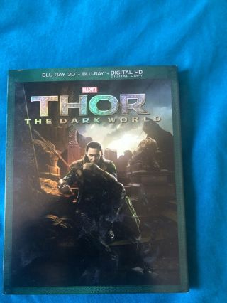 Marvel Thor: The Dark World Loki Cover Blu - Ray / 3d Combo W/slipcover - Rare