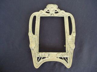 Vintage Solid Brass Art Nouveau Deco Lady Photo Mirror Frame 10cm X 14cm