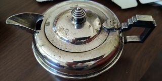 Art Deco Vintage Empire Plate Nickel Teapot