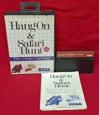 Hang On / Safari Hunt Combo - Sega Sms Master System Rare Game Complete