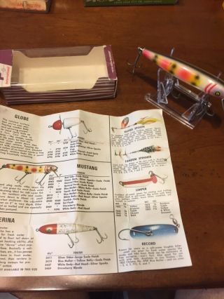 Vintage Pflueger Strawberry Blonde Lure W/ Box Papers