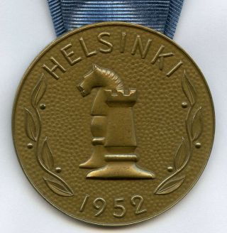 Finland Award Medal Bronze Level Chess Olympic In Helsinki 1952 Very Rare
