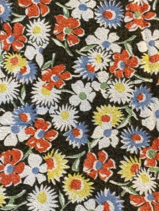 Coupon Tissu Ancien Fleurs/coussin Rideau Vintage Antique Cotton Flowers Fabric