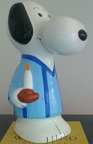 Vintage Peanuts Snoopy In Nightshirt Ceramic Bank Near Very Rare