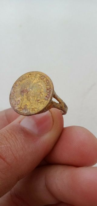 EXTREMELY ANCIENT BRONZE RING ROMAN RARE LEGIONARY ARTIFACT AUTHENTIC 3