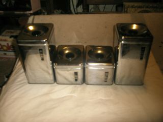 Vintage Lincoln Beauty Ware Chrome Canister Set
