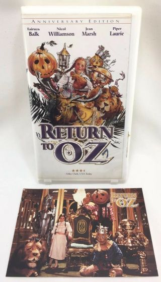 Rare Anniversary Edition Vhs Postcard Return To Oz 1985 Faiuza Balk Piper Laurie