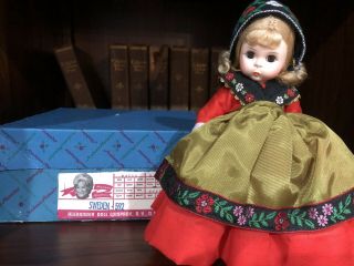 Vintage Madame Alexander International Doll 7.  5” Sweden 592 W/ Box,  Tag Nm