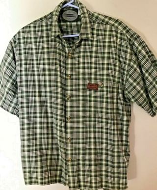 Gordon And Smith Surf Shirt Rare Plaid Size M G&s Button Up Heavy Cotton