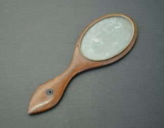 Antique Georgian Hand Held Tiny Vanity Mirror 11 Cm Long X 4 Cm Wide Charming
