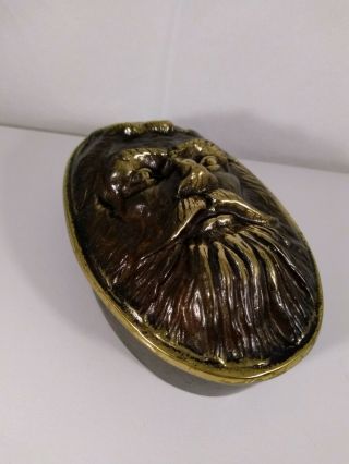 Vintage Scott Nelles Bronze Art Male Face Box Signed And Dated