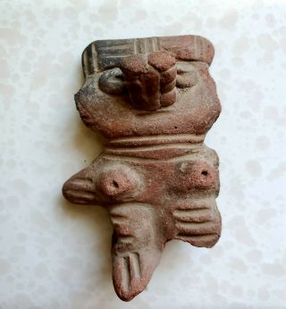 Pre Columbian Mayan ? Aztec Native Mexico Artifact Effigy Clay Figure Naked