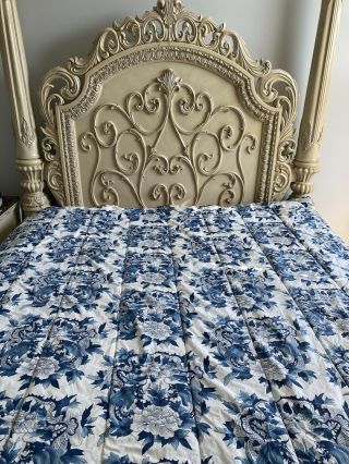 Ralph Lauren Nanking Dragon Full/ Queen Comforter Rare Blue White Asian Oriental