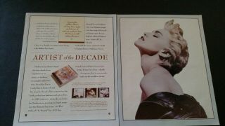 Madonna Artist Of The Decade 1989 Rare Print Promo Poster Ad