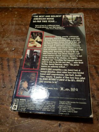 River ' s Edge VHS 1987 Embassy Cult Rare Keanu Reeves Crispin Glover HTF 3