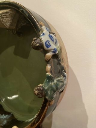 Rare Large Antique Japanese SUMIDA GAWA Hand Made Decorative Bowl 3