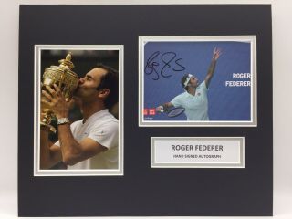 Rare Roger Federer Tennis Signed Photo Display,  Autograph Wimbledon