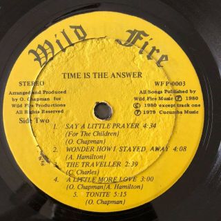 WILDFIRE - Time is the Answer / ISLAND FUNK MODERN SOUL RARE LP private 2