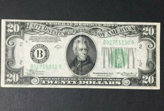 Us 1934 Rare $20 Dollar Bill (a) Federal Reserve Note
