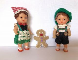Vintage Ari Rubber Dollhouse Dolls Hansel And Gretel Germany