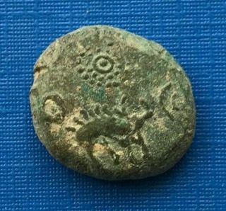 Very Rare Ancient Celtic Ambiani Bronze Coin 1st Century Bc - E250