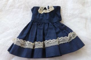 Ginny Doll Vintage Dress Navy Blue With Hat And Panties Lace Trim 2