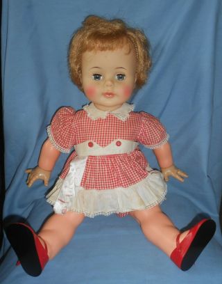 Vintage 1961 - 64 22 " Ideal Toys Kissy Doll - W/clothes & Shoes - - Kisses W/sound