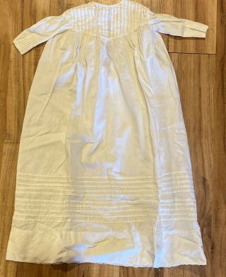 79 Antique White Cotton Doll Dress For Antique Bisque Or Early Doll