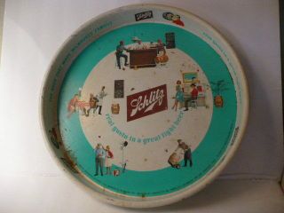 Rare Find 1962 Vintage Schlitz Brewing Co.  Metal Advertising Bar Ware Tray