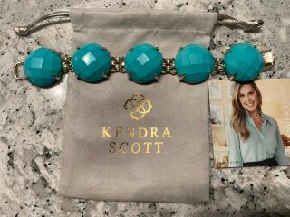 Kendra Scott Cassie Gold Turquoise Bracelet Rare