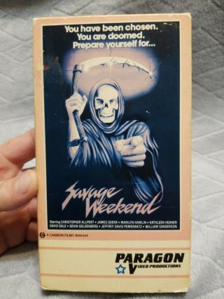 Savage Weekend (1985,  Vhs Paragon Video) Rare/oop Horror Vhs
