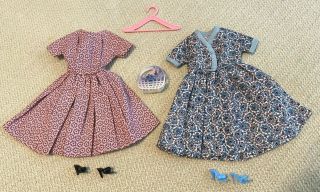 Vintage 1960s Barbie Doll Clone Outfit Cotton Print Day Dresses Set 3 Day