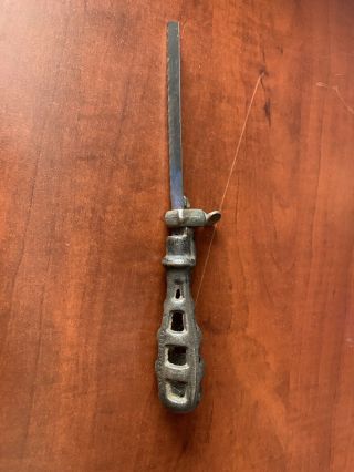 Vintage Antique Cast Iron Metal File Handle E.  C.  Stearns & Co.  5 " With Blade