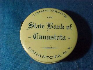 1920s State Bank Of Canastota Ny Advertising Tape Measure